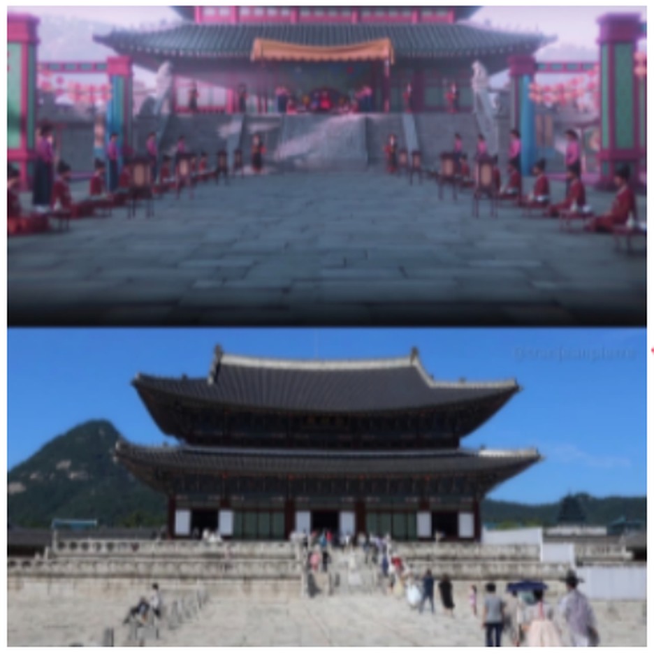 Gyeongbokgung Palace in K-Pop Demon Hunters and in real life