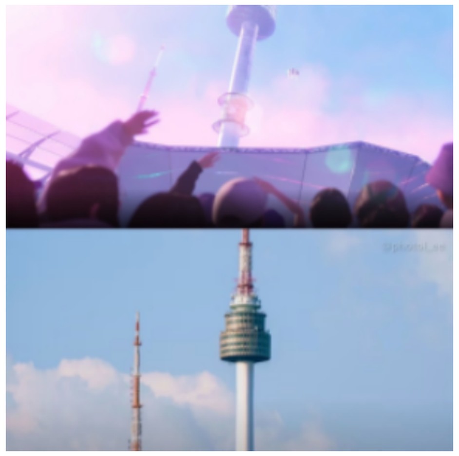 Namsan Seoul Tower in K-Pop Demon Hunters and in real life